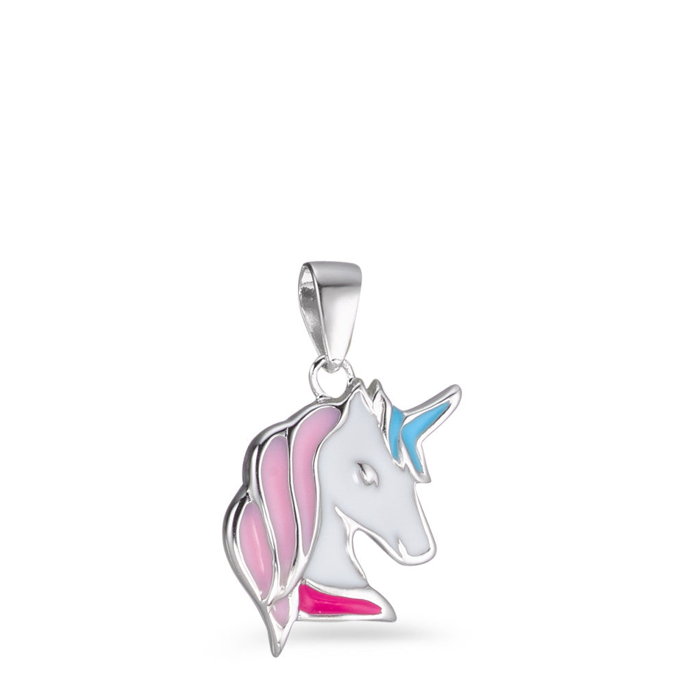 Pendentif Argent Laqué Licorne