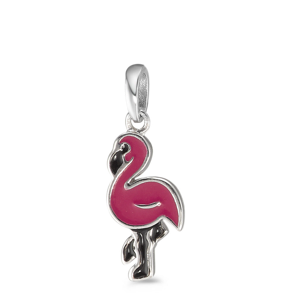 Anhänger Silber lackiert Flamingo