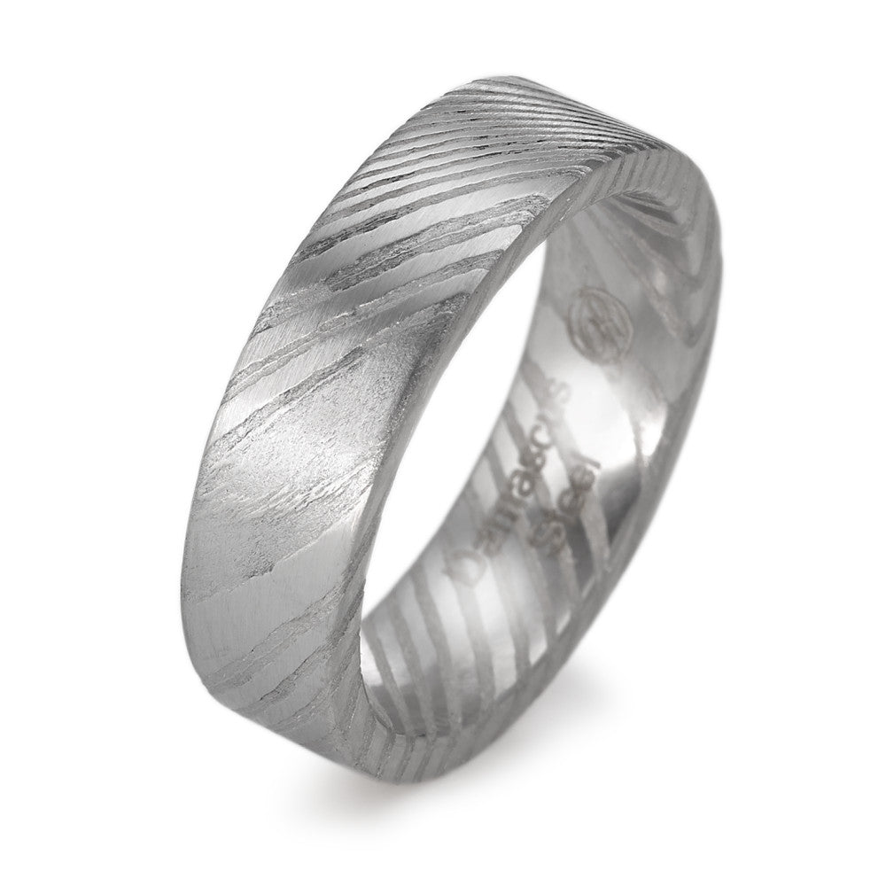 Fingerring Damaszener Stahl