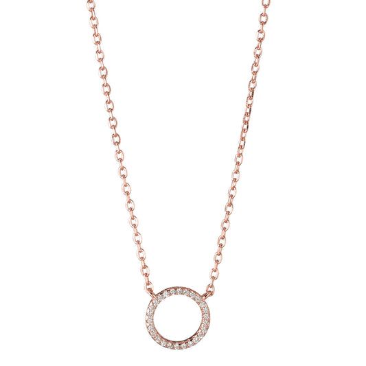 Collier Zilver Zirkonia Rosé Verguld 40-45 cm