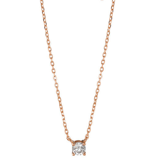 Collier Zilver Zirkonia Rosé Verguld 37-45 cm