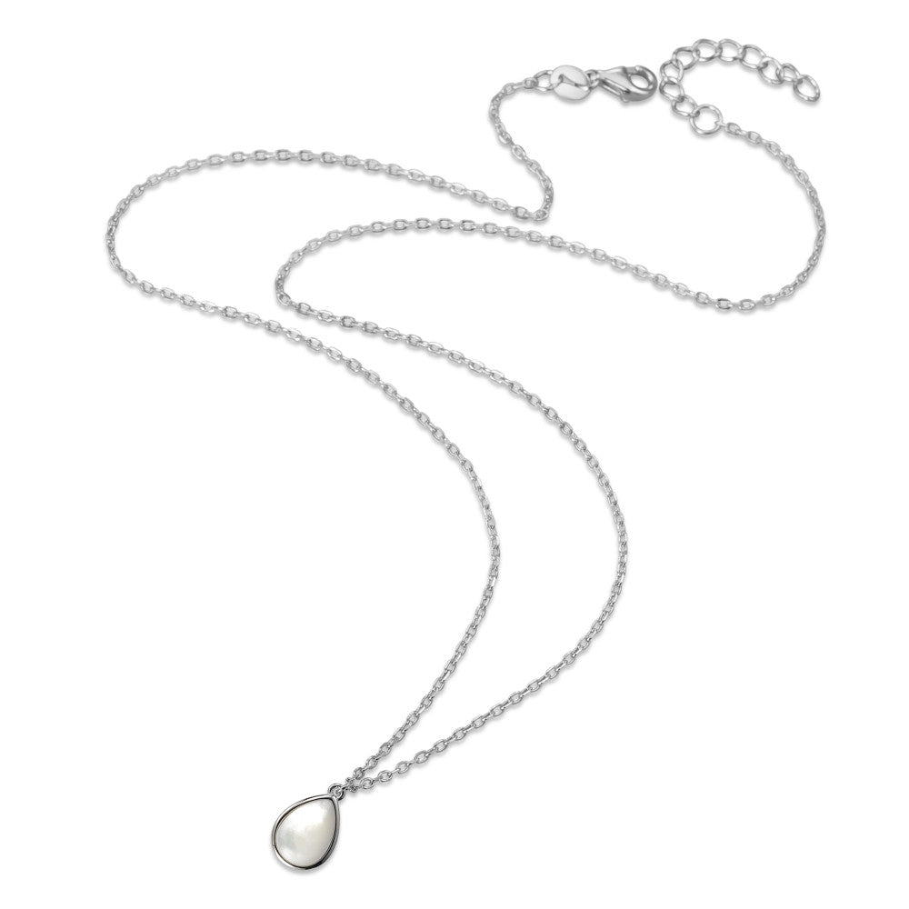 Collier Zilver Gerhodineerd Parelmoer 42-45 cm