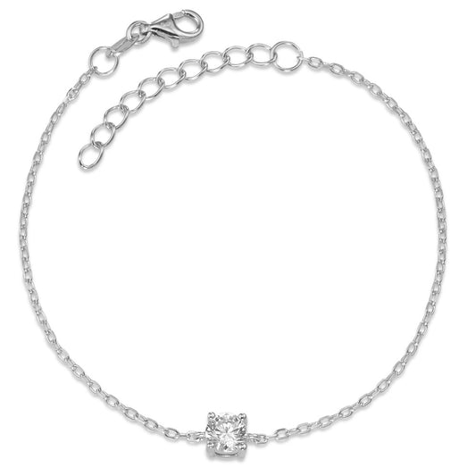 Bracelet Argent Zircone Rhodié 16-19 cm Ø5 mm