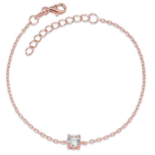 Bracelet Argent Zircone rosé Plaqué or 16-19 cm Ø5 mm