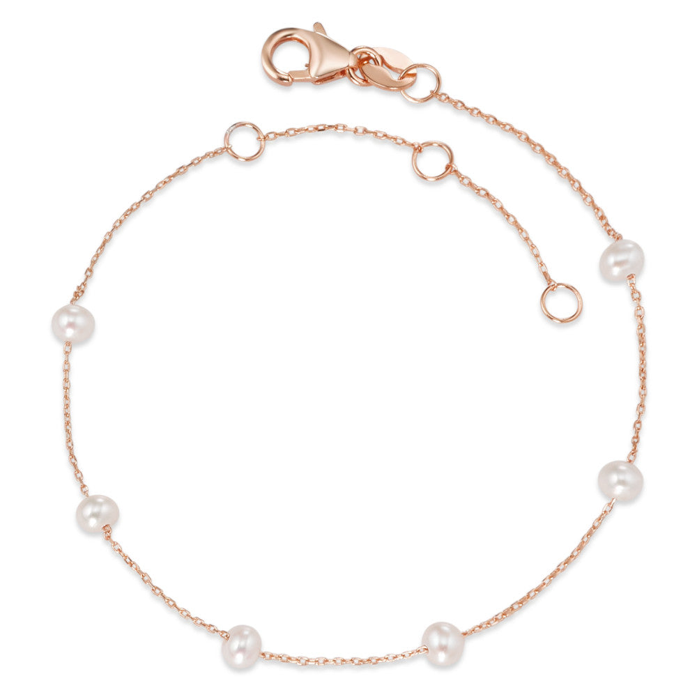 Armband Zilver Rosé Verguld zoetwater Parel 16-19 cm