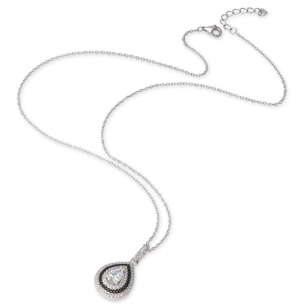 Chaînette avec pendentif Argent Zircone Rhodié 39-42 cm