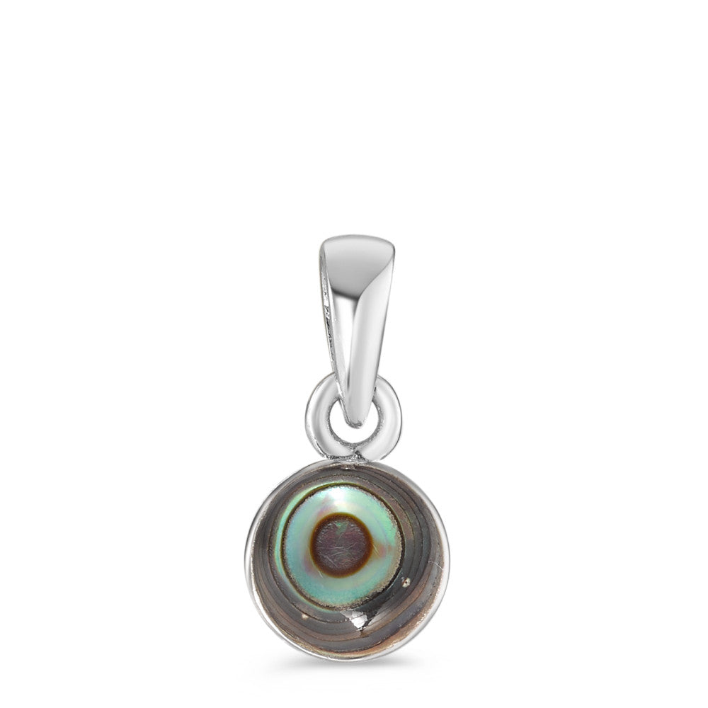 Pendentif Argent Abalone Rhodié Ø7 mm