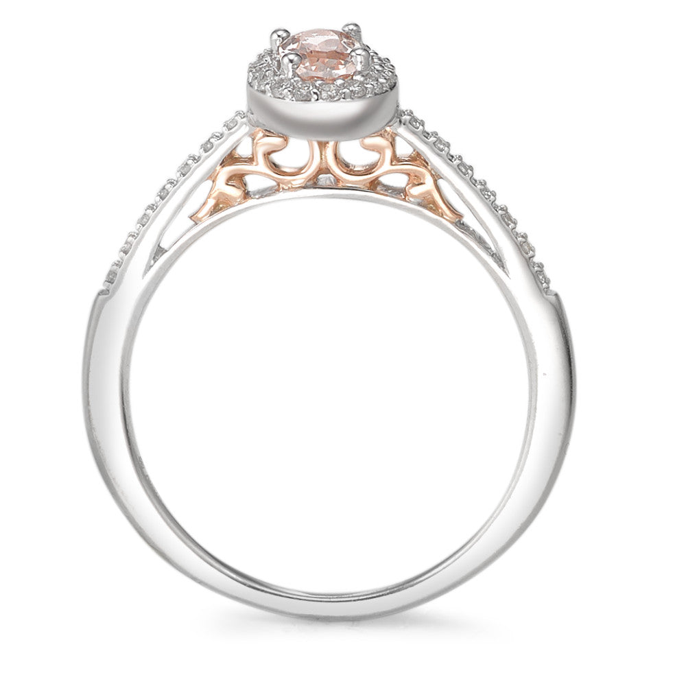 Ring 375/9 krt witgoud Diamant 0.09 ct, w-pi3, Morganiet Champagne