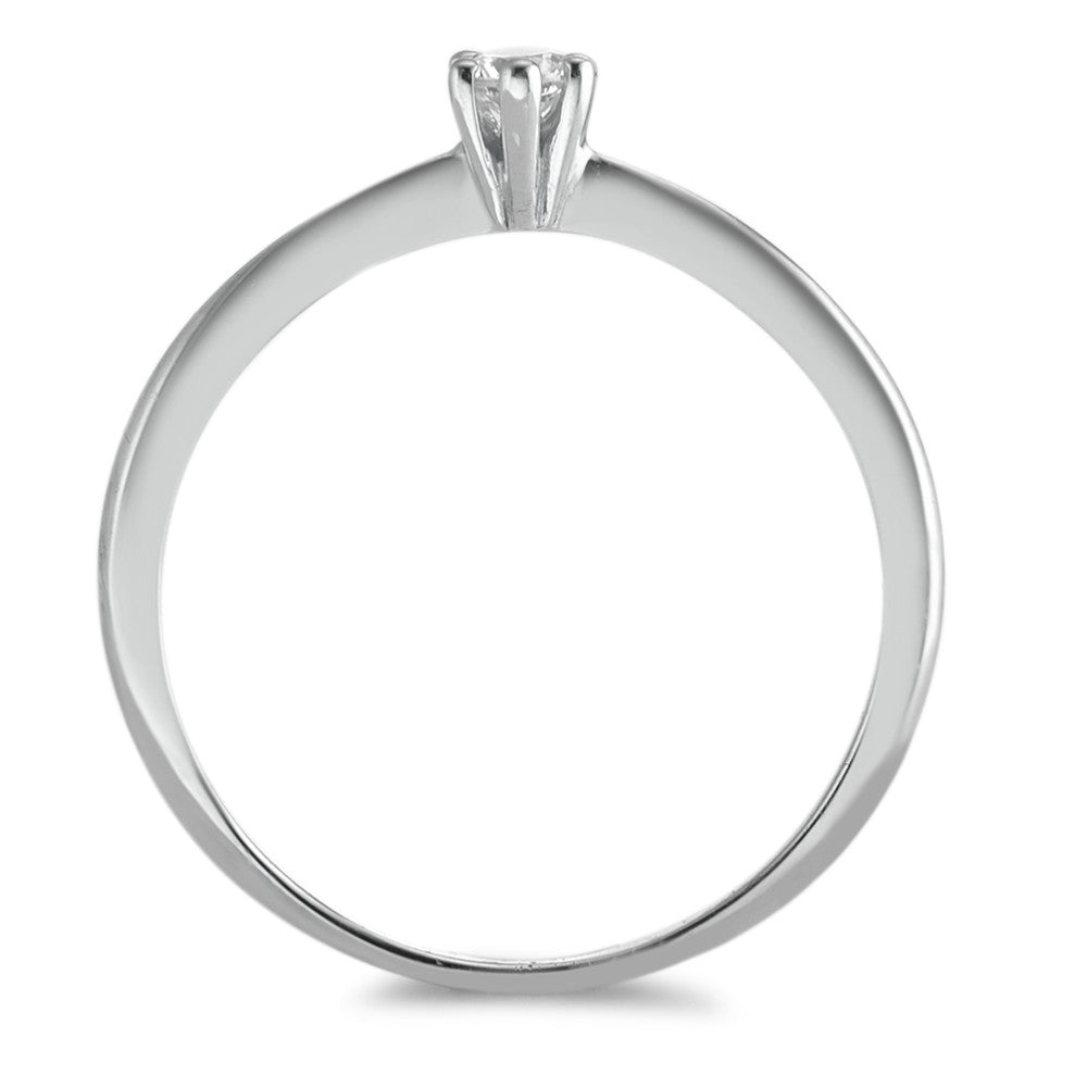 Solitaire ring Zilver Zirkonia Gerhodineerd