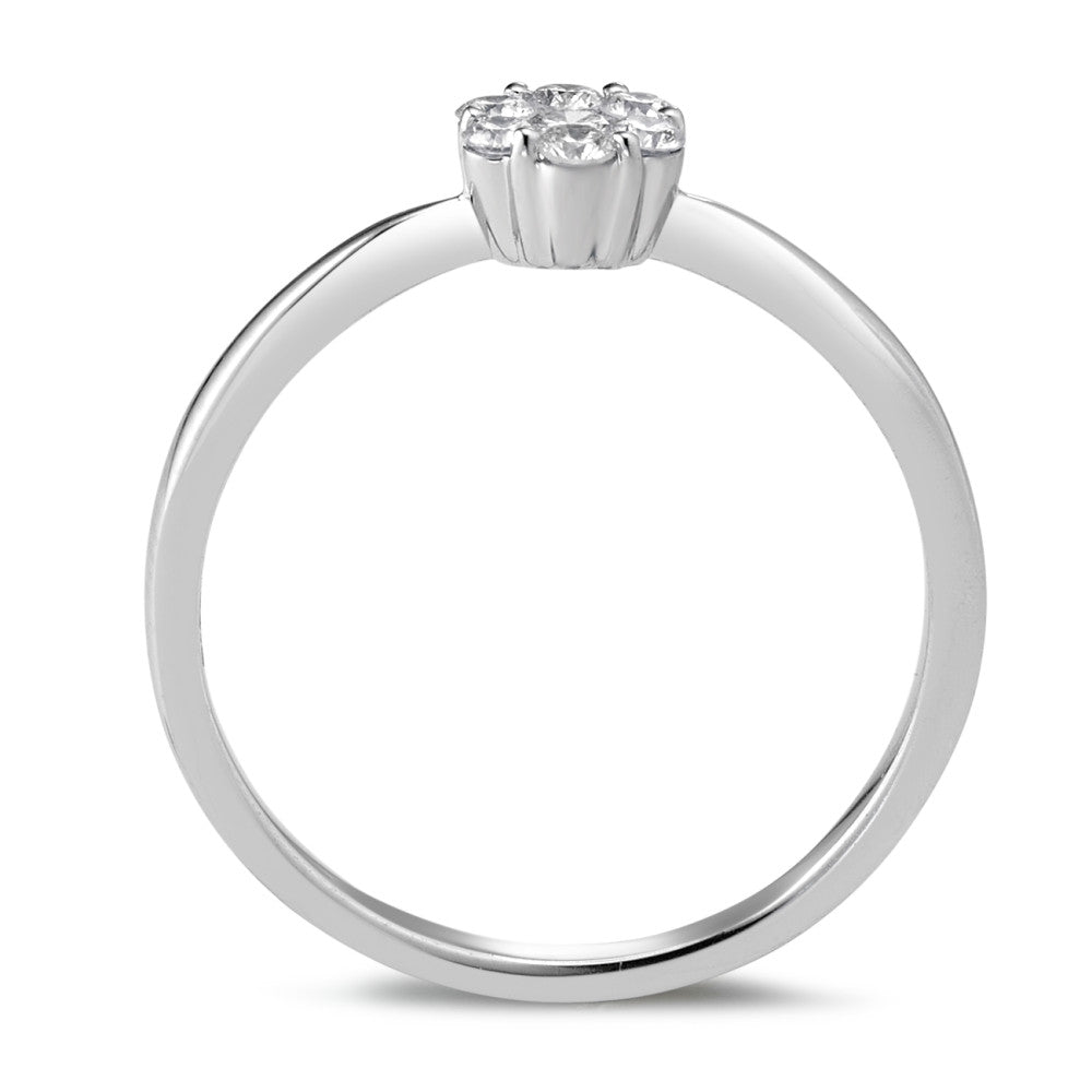 Bague Or blanc 9K Diamant 0.18 ct, 7 Pierres, w-si