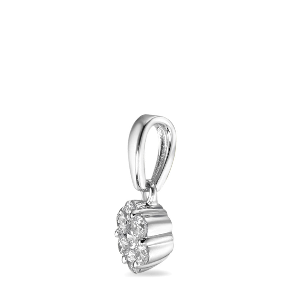 Pendentif Or blanc 9K Diamant 0.18 ct, 7 Pierres, w-si Ø5 mm