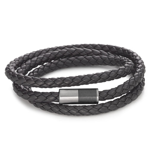 Armband Leder, Titanium, Carbon 23 cm Ø6 mm