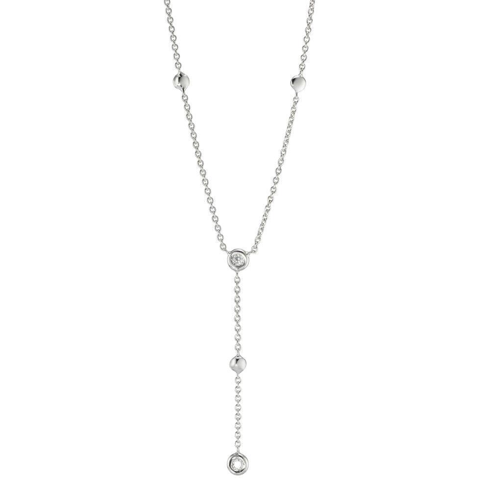 Collier Or blanc 18K Diamant 0.06 ct, 2 Pierres, w-si 42 cm