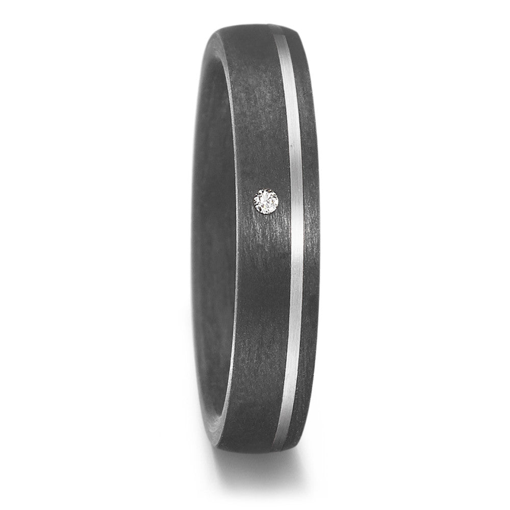 Partnerring 585/14K witgoud, Carbon