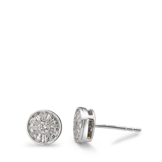 Clous d'oreilles Or blanc 18K Diamant 0.33 ct, 26 Pierres, w-si Ø6.5 mm