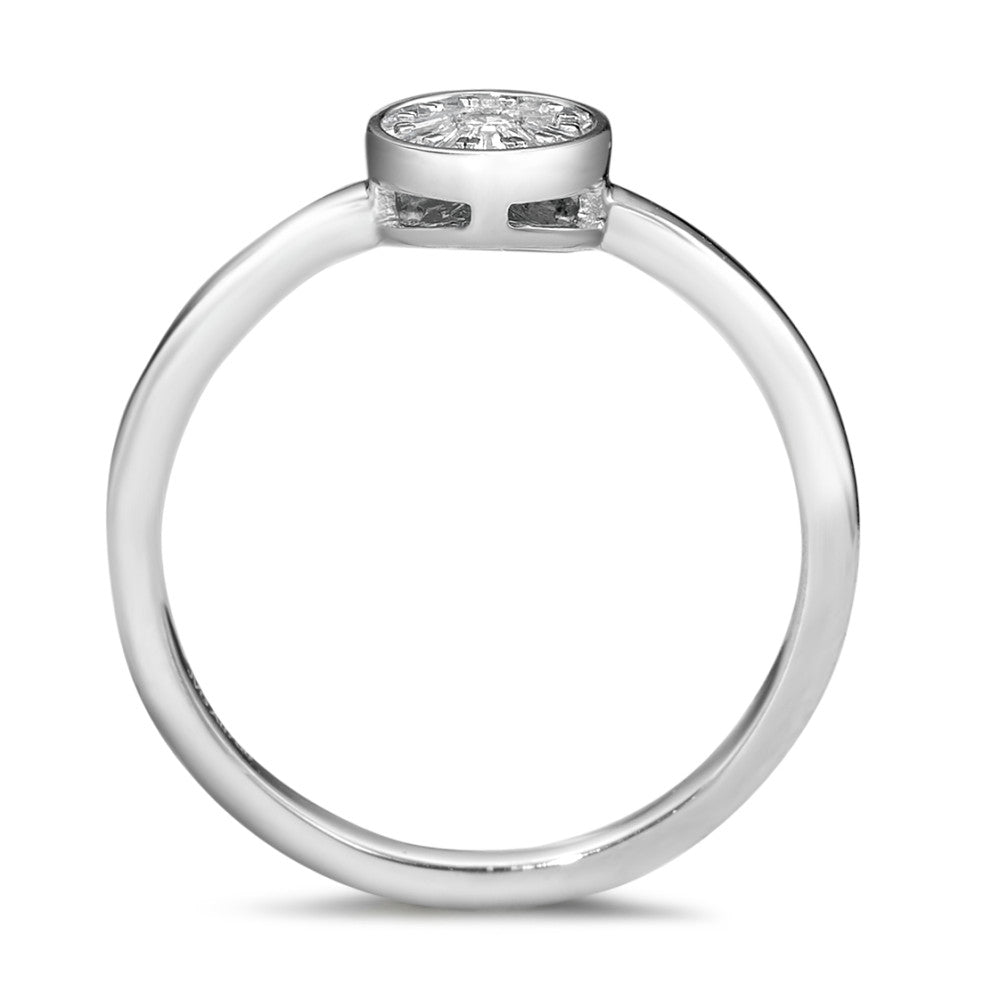 Bague solitaire Or blanc 18K Diamant 0.15 ct, 13 Pierres, w-si