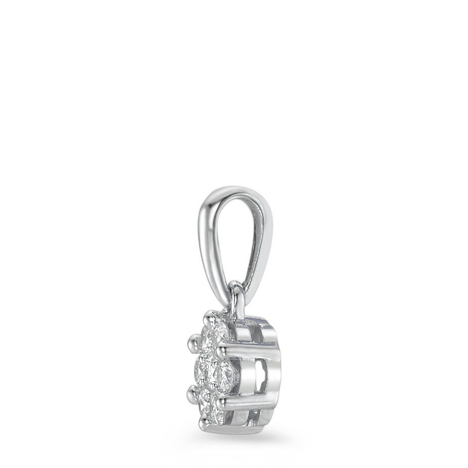 Pendentif Or blanc 18K Diamant 0.10 ct, 7 Pierres, w-si Ø4.5 mm