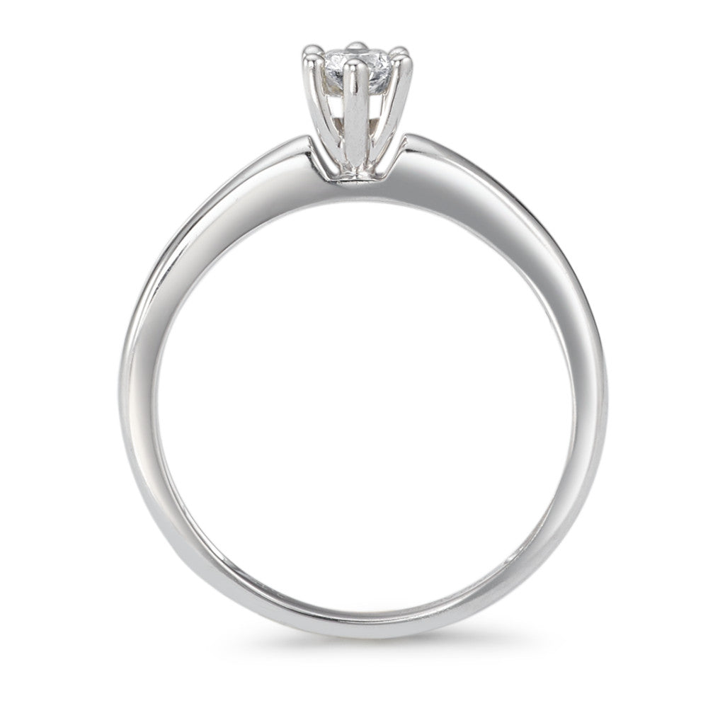 Solitaire ring 750/18K krt witgoud Diamant 0.15 ct, w-si