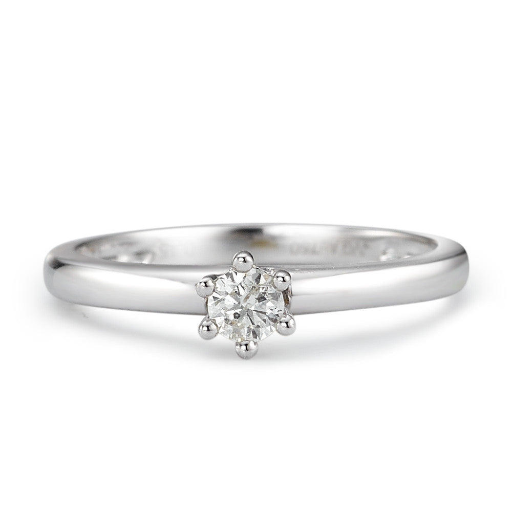 Bague solitaire Or blanc 18K Diamant 0.15 ct, w-si