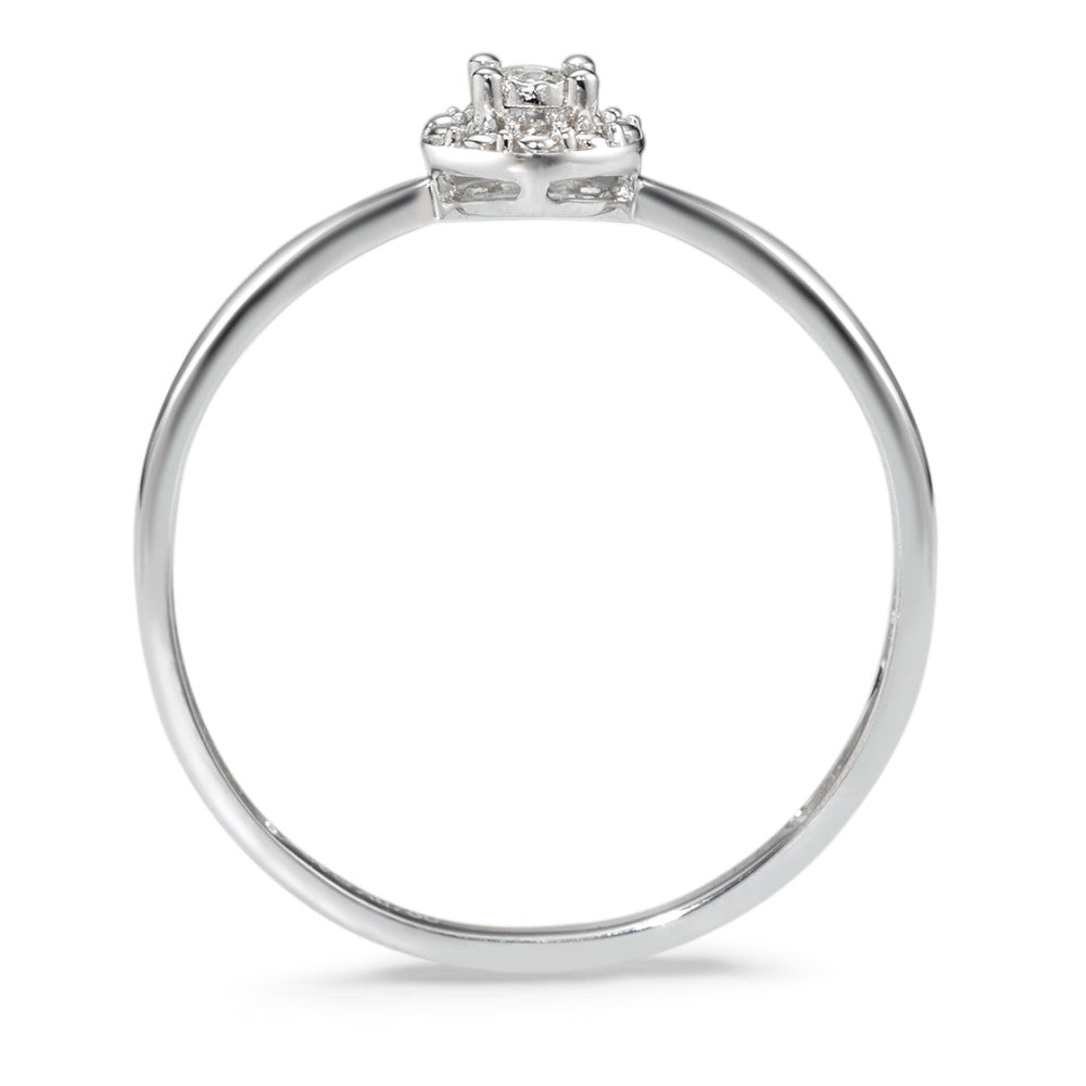 Solitaire ring 750/18K krt witgoud Diamant 0.02 ct, w-si