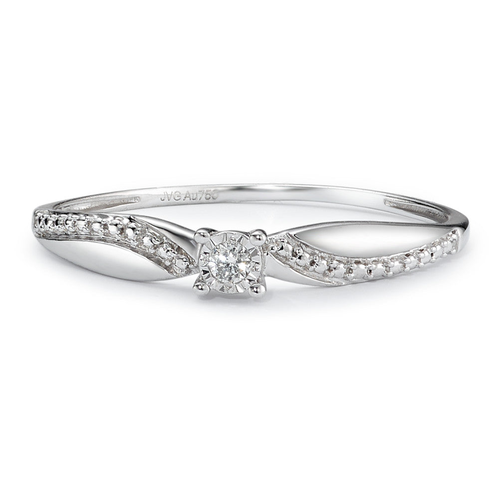 Solitär Ring 750/18 K Weissgold Diamant 0.02 ct, w-si