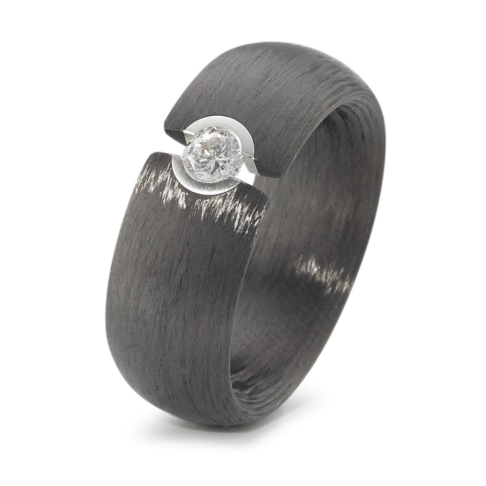 Ring 950 Platina, Carbon Diamant 0.20 ct, tw-si