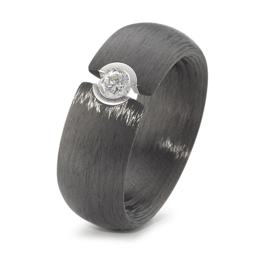 Fingerring 950 Platin, Carbon Diamant 0.20 ct, tw-si