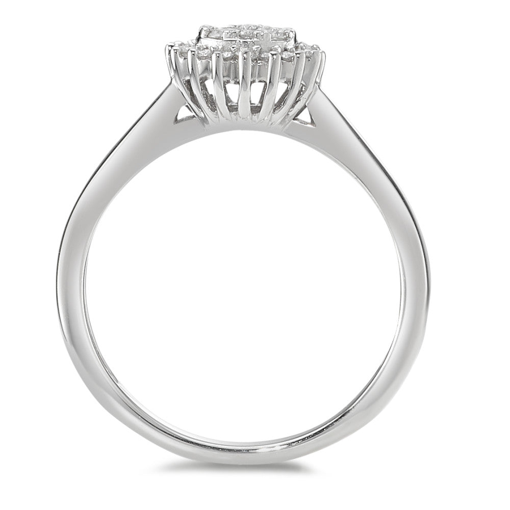 Ring 375/9 krt witgoud Diamant 0.30 ct, 25 Steen, w-pi3