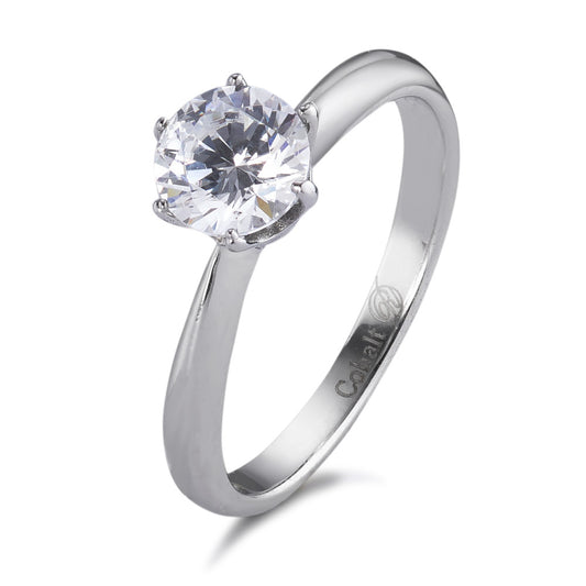 Bague solitaire Cobalt Zircone blanc