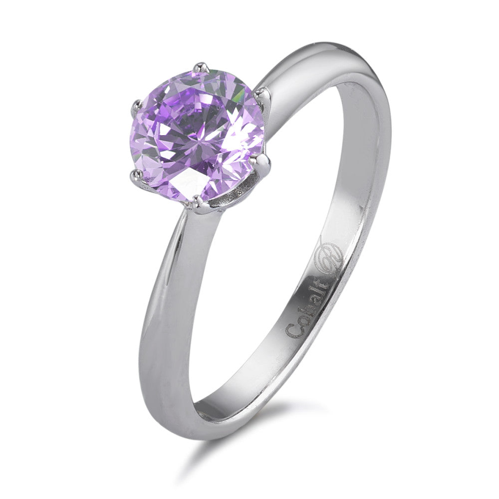 Bague solitaire Cobalt Zircone violet