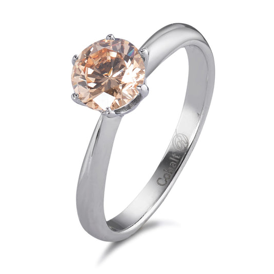 Solitaire ring Kobalt Zirkonia Champagne