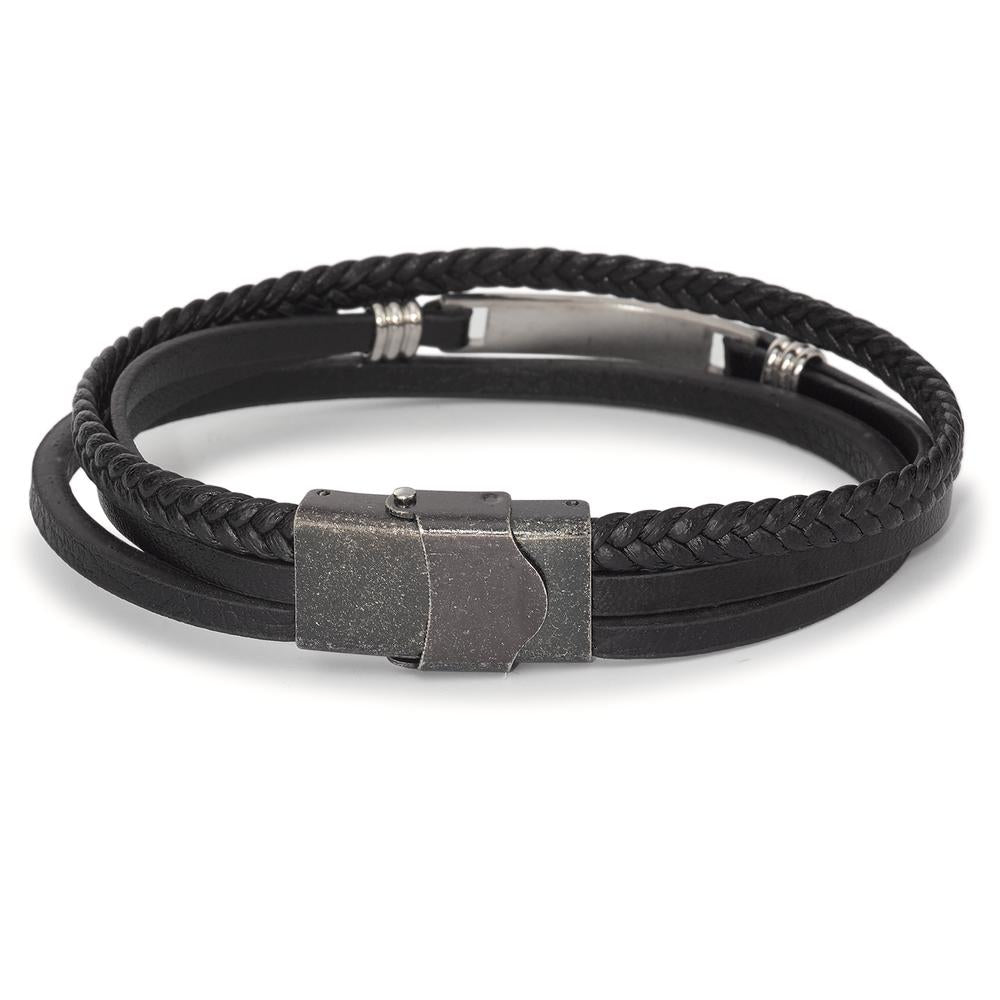 Armband Leder, Roestvrijstaal 21 cm