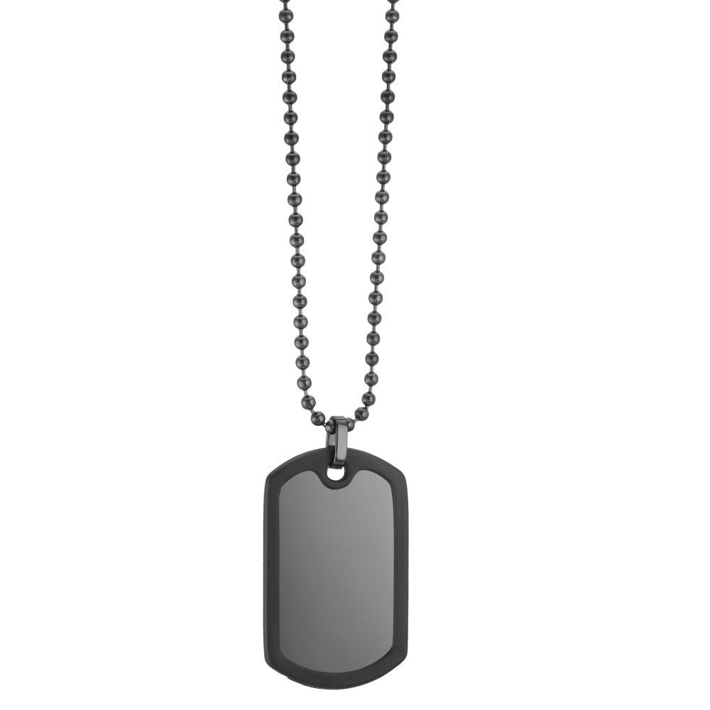 Chaînette avec pendentif Acier inoxydable noir PVD 50 cm