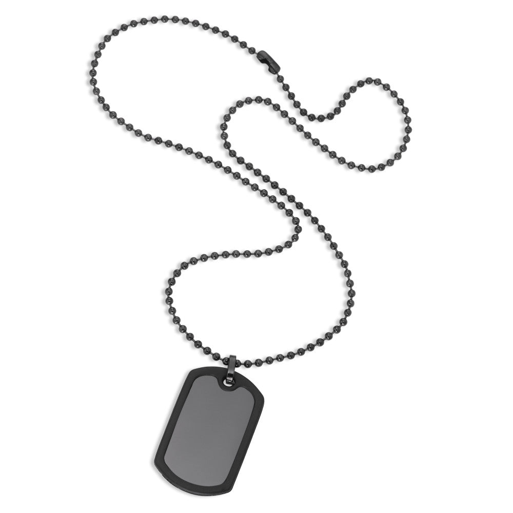 Chaînette avec pendentif Acier inoxydable noir PVD 50 cm