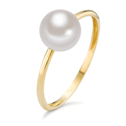 Bague Or jaune 18K perle d'eau douce