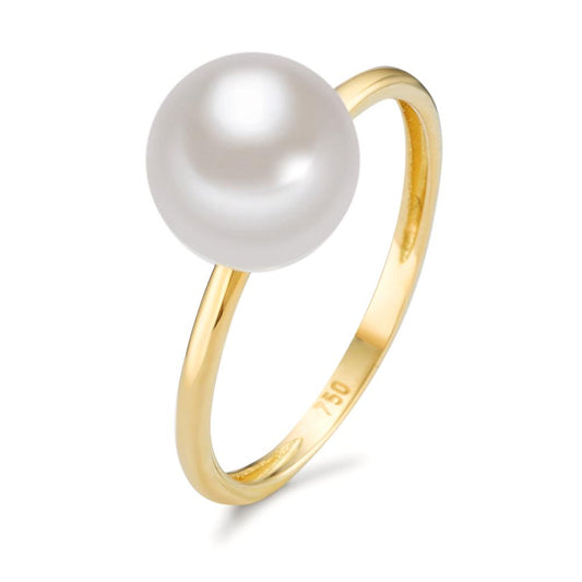 Bague Or jaune 18K perle d'eau douce