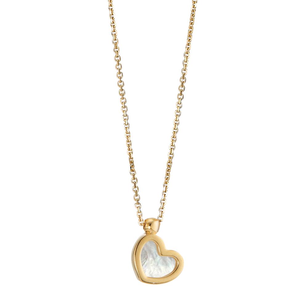 Collier Or jaune 18K nacre Coeur 42 cm