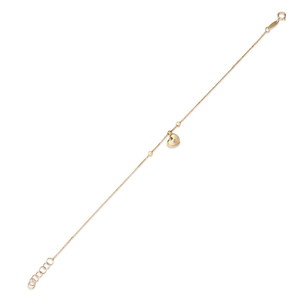 Bracelet Or jaune 18K nacre Coeur 17-19 cm