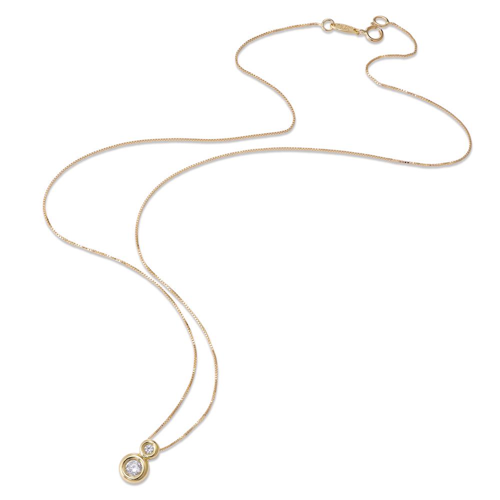 Collier 750/18 K Gelbgold Zirkonia 2 Steine