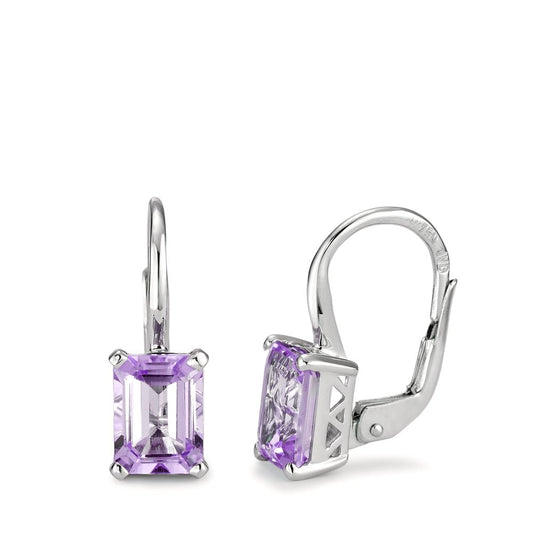 Ohrhänger 750/18 K Weissgold Amethyst 2 Steine