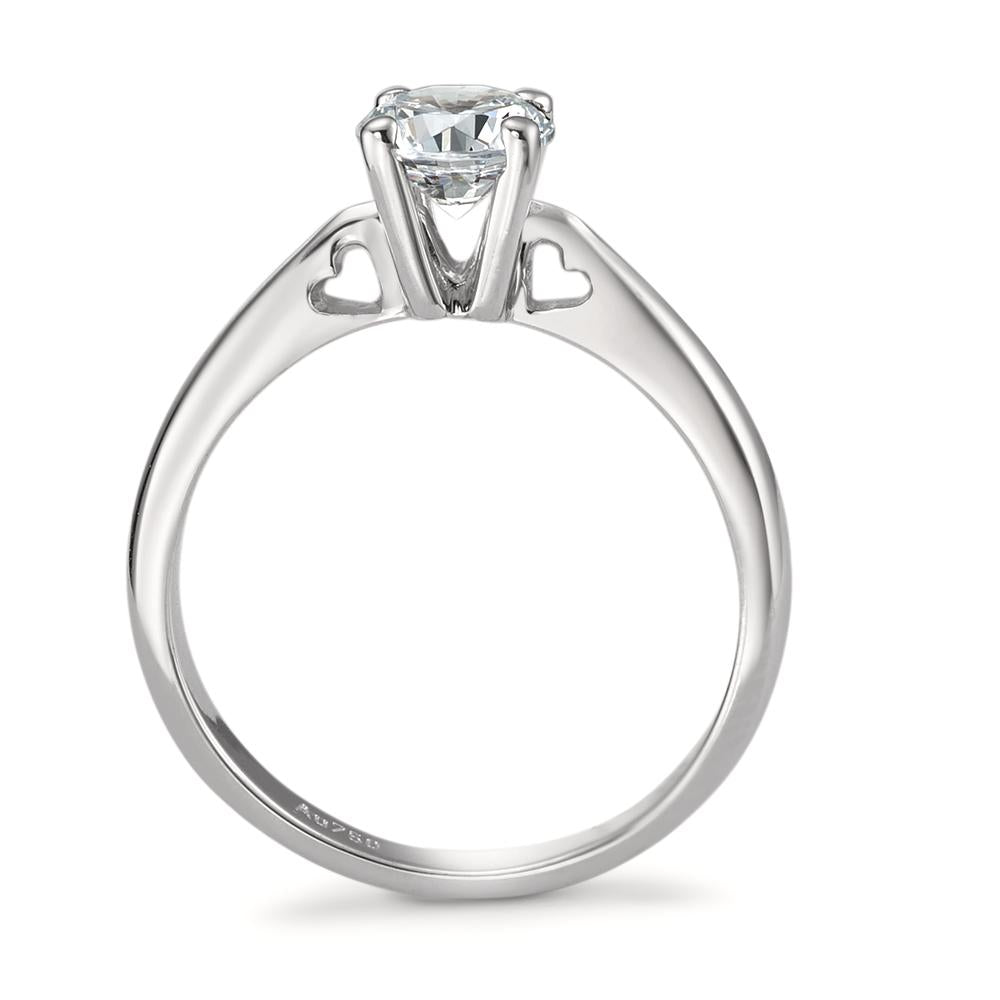 Solitaire ring 750/18K krt witgoud Zirkonia