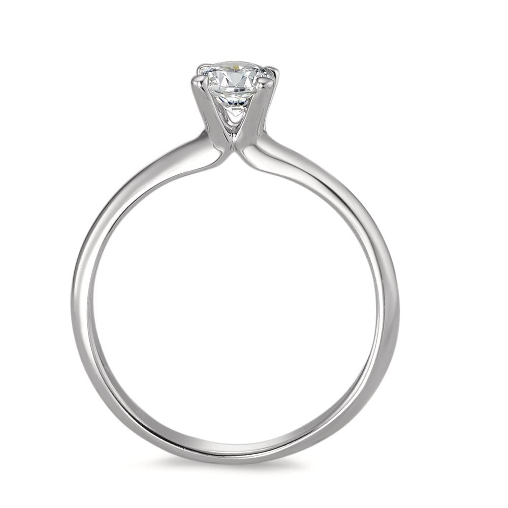 Solitaire ring 750/18K krt witgoud Zirkonia