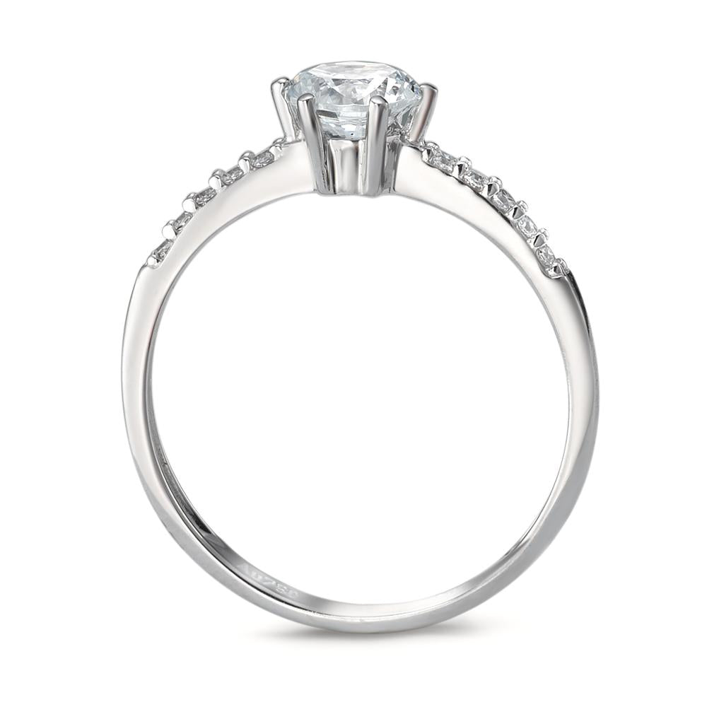 Solitaire ring 750/18K krt witgoud Zirkonia