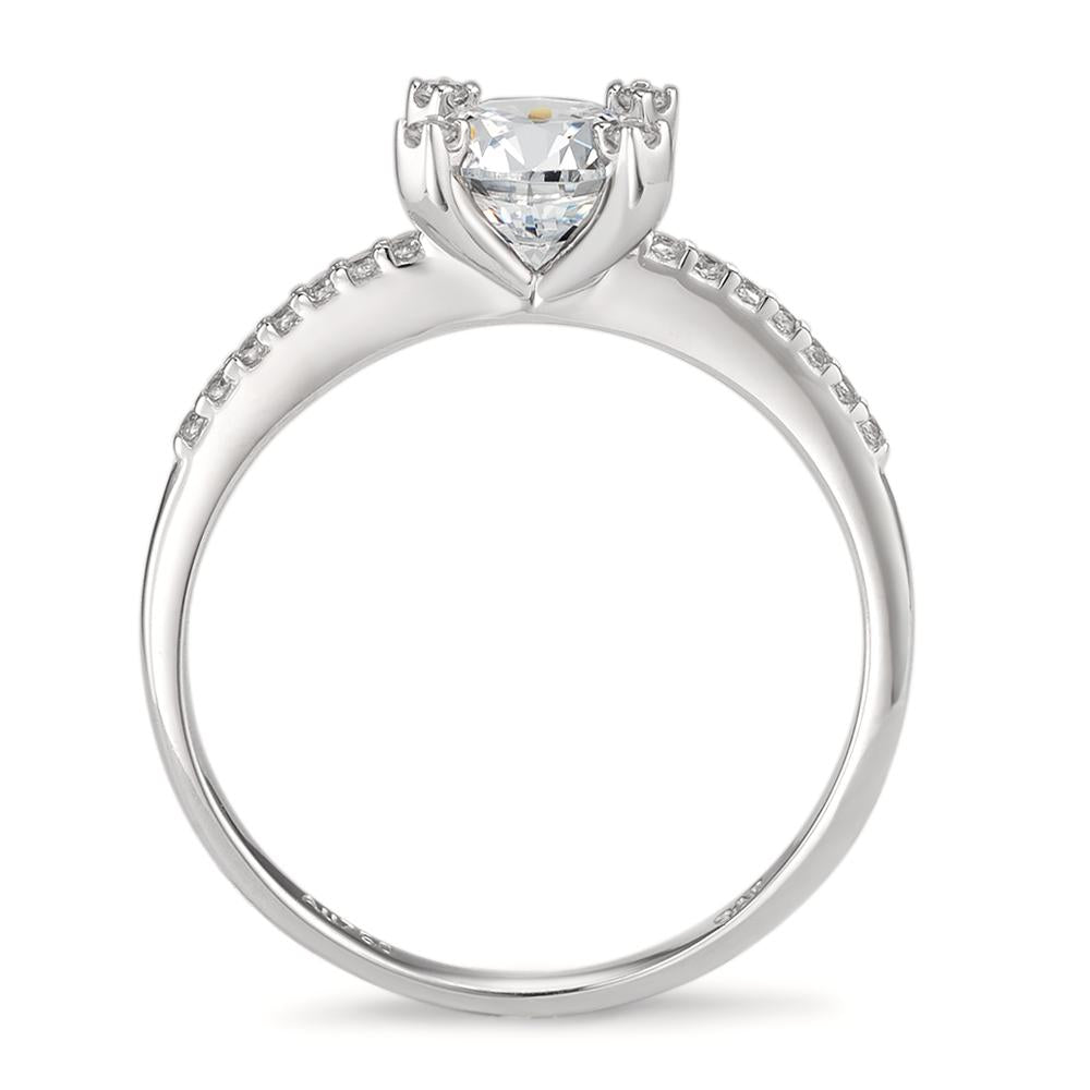 Solitaire ring 750/18K krt witgoud Zirkonia Ø6.5 mm