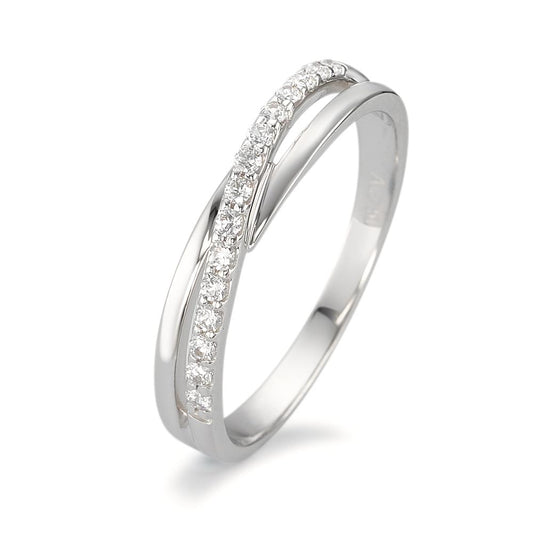 Bague Or blanc 18K Zircone 15 Pierres