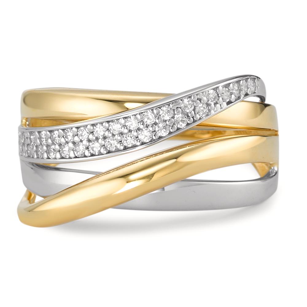 Bague Or jaune 18K, Or blanc 18K Zircone