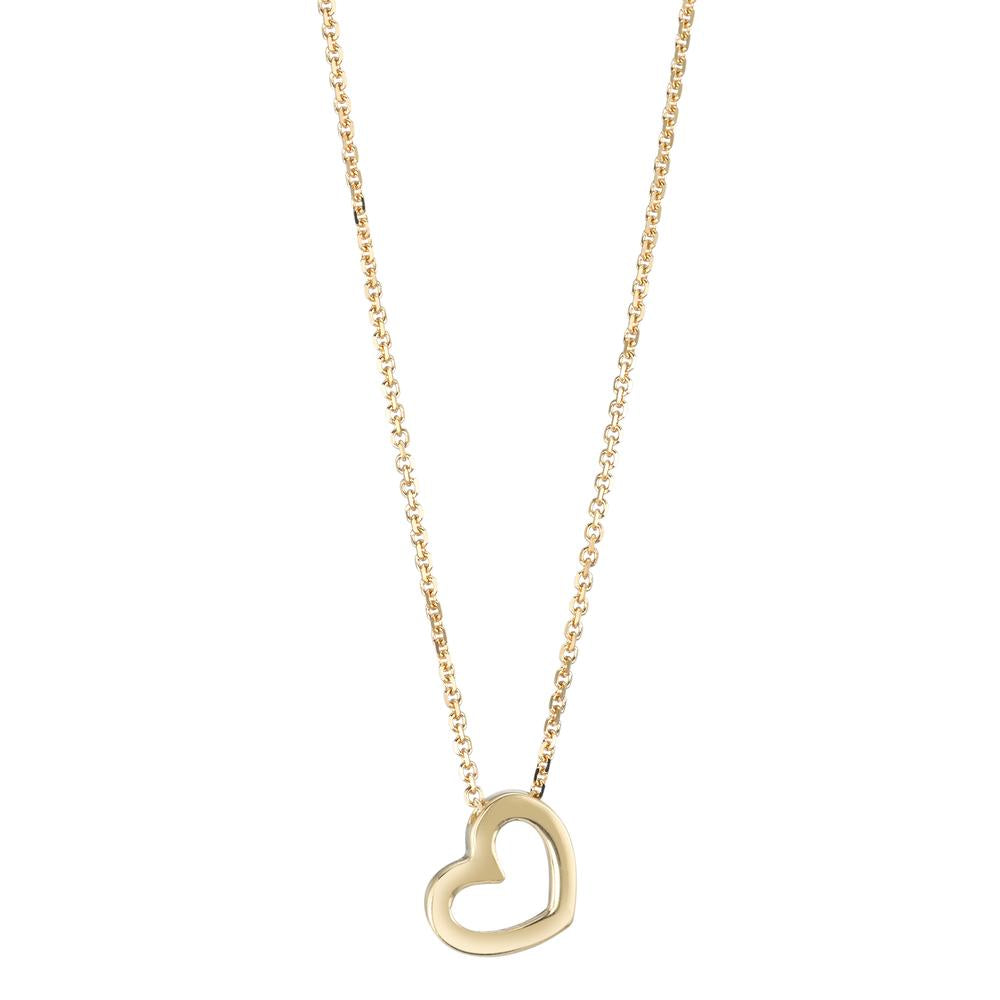 Collier 750/18 krt geel goud Hart 42 cm