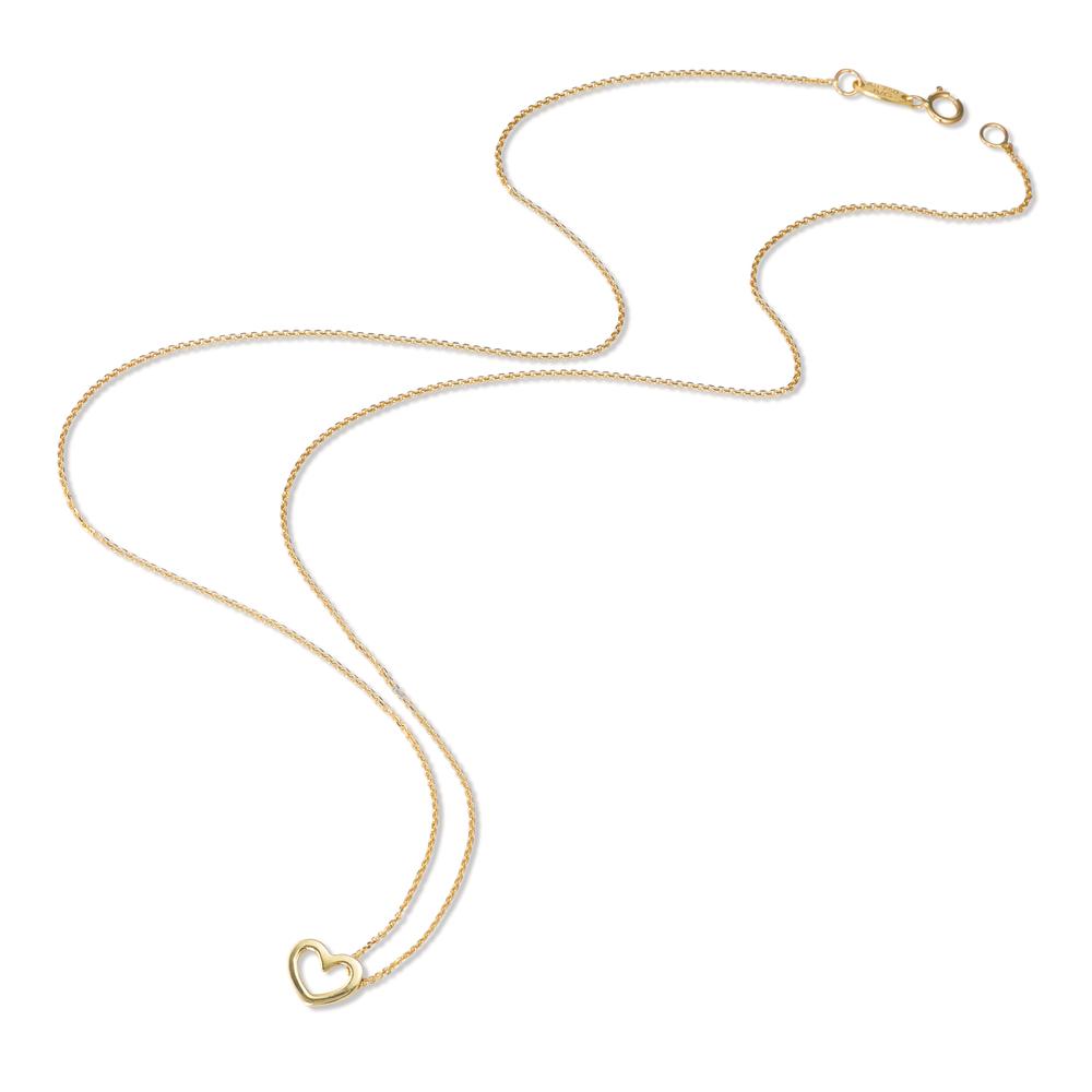 Collier Or jaune 18K Coeur 42 cm