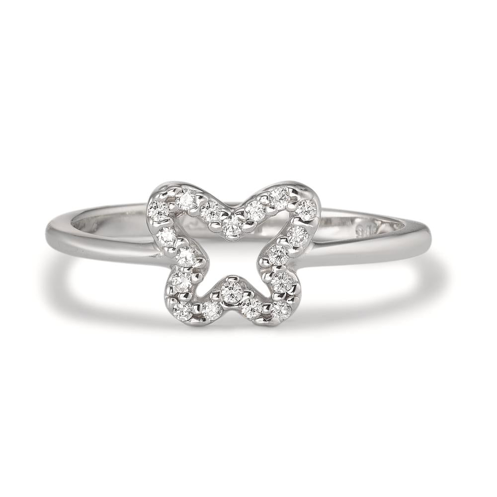 Bague Or blanc 18K Zircone Papillon