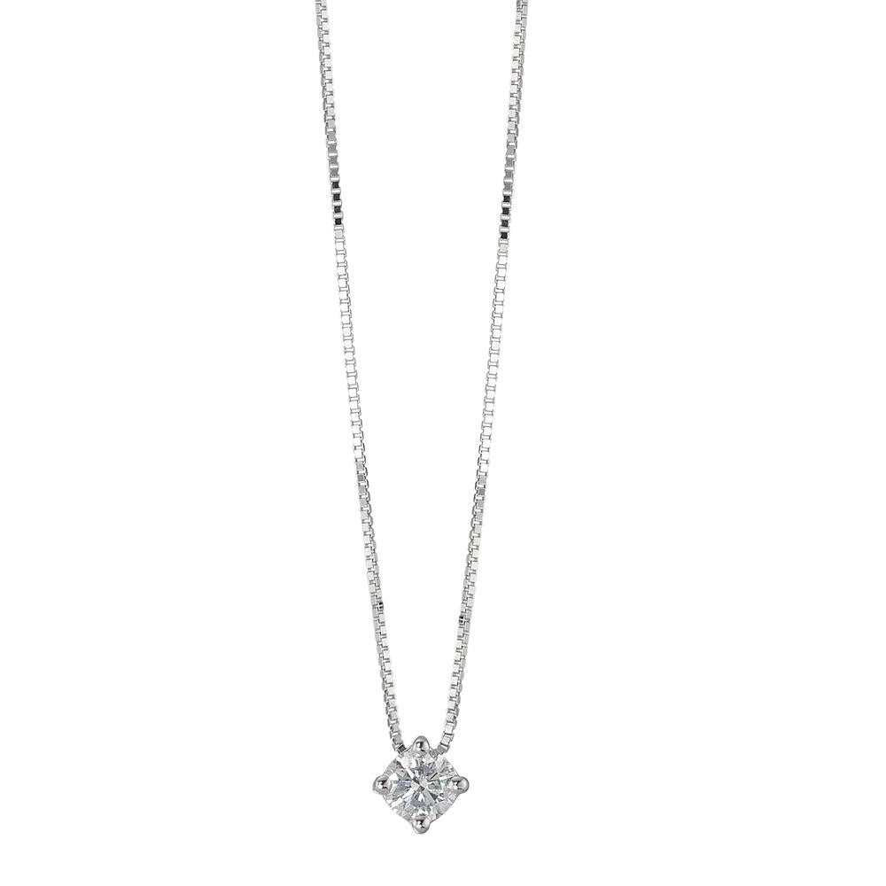 Collier 750/18K witgoud Diamant 0.15 ct, w-si 42 cm Ø3.5 mm